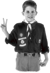 Young boy in scout uniform